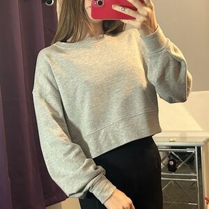 Cropped Terry Lantern Sleeve Sweatshirt